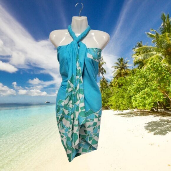 Womens Sarong Pareo Beach Cover Up Swimsuit Coverups Cotton Sarong TIE Wrap NEW - Picture 3 of 7